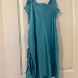 Topshop Asymmetrical Teal Dress